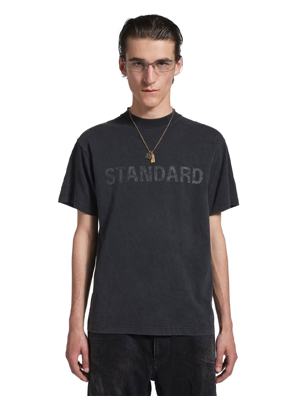 Balenciaga Men Standard Regular Fit T-Shirt In Faded Jersey BALENCIAGA