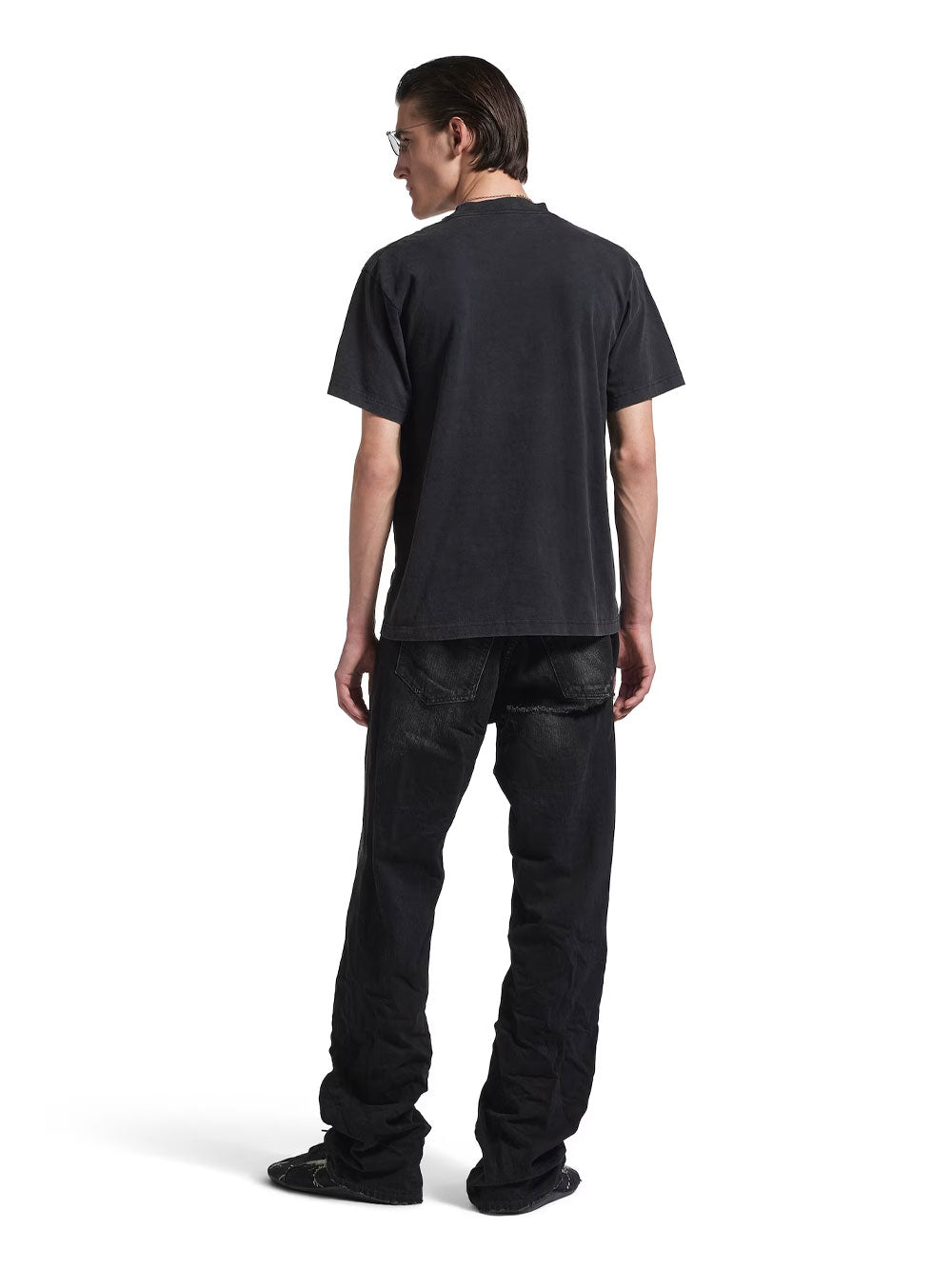 Balenciaga Men Standard Regular Fit T-Shirt In Faded Jersey BALENCIAGA