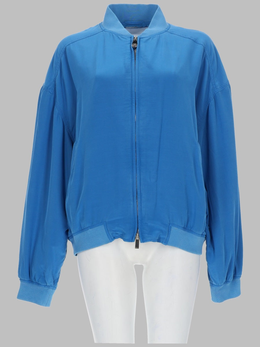 Versace Women Blouson Con Zip In Popeline Di Seta VERSACE