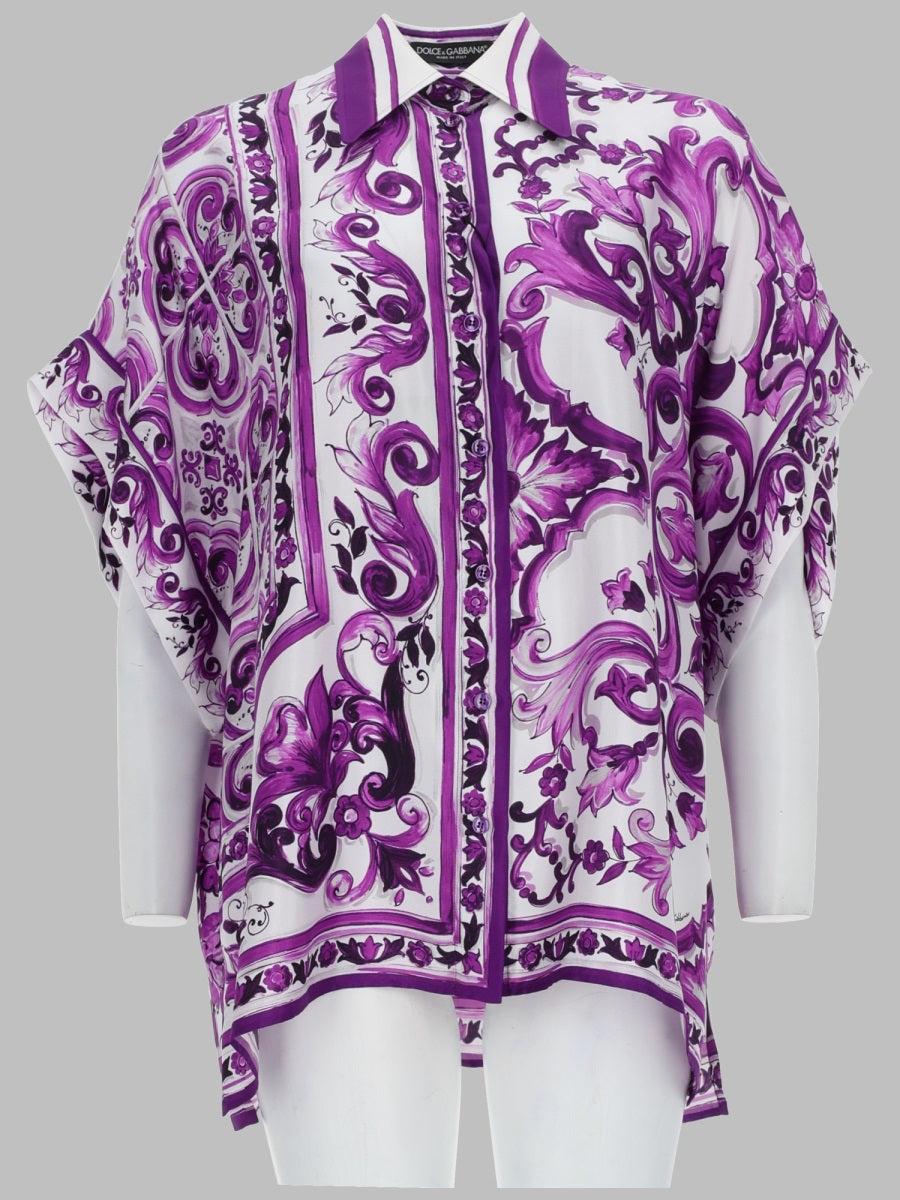 Dolce & Gabbana Women Camicia In Twill Stampa Maiolica DOLCE & GABBANA