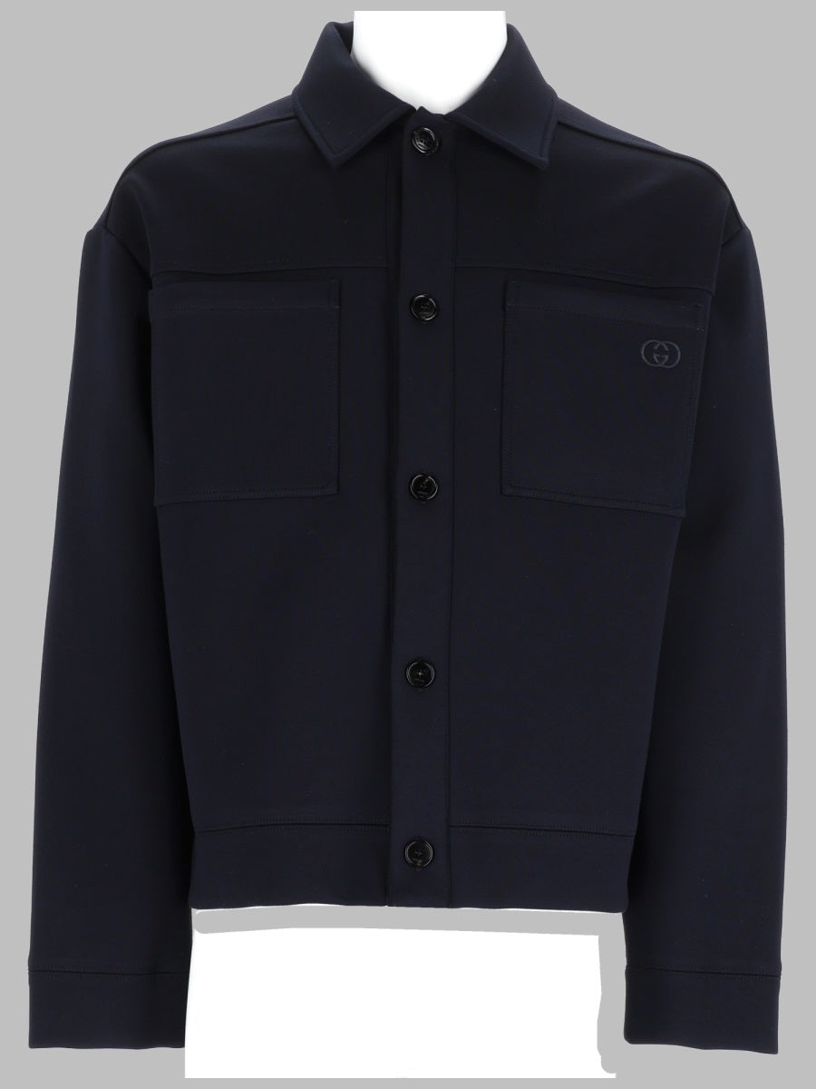 Gucci Men Giacca In Jersey Di Cotone Con Ricamo GUCCI