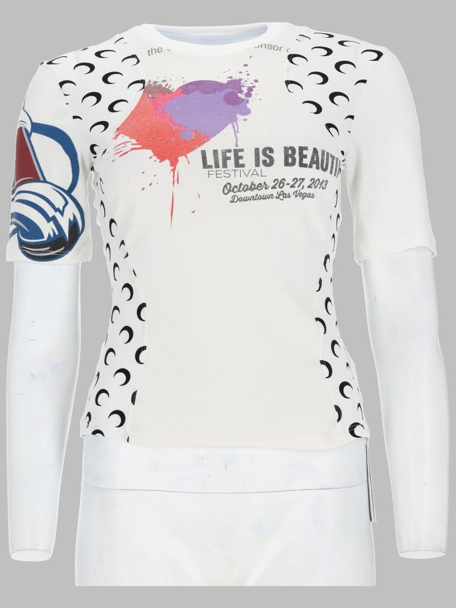 Marine Serre Women T-Shirt Upcycled Con Stampa MARINE SERRE