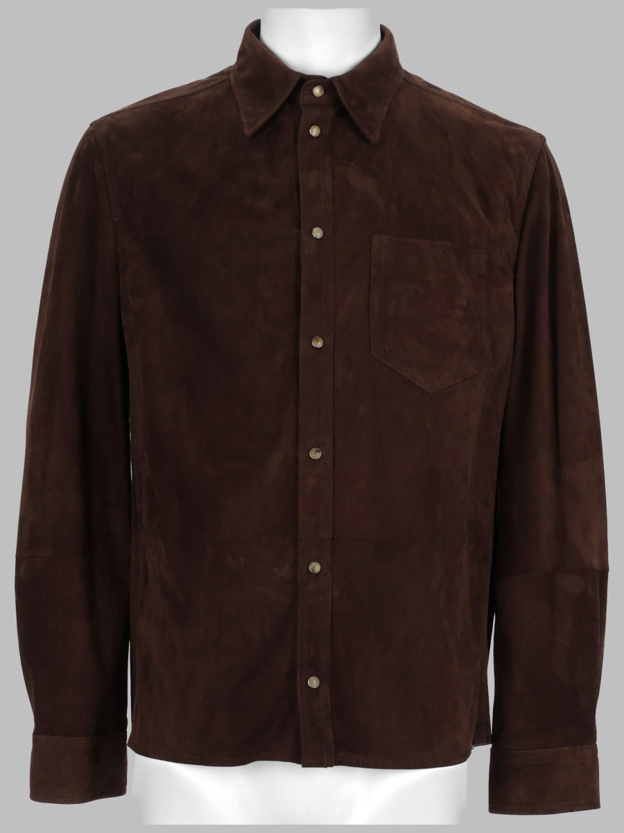 Brunello Cucinelli Men Giacca Camicia In Suede BRUNELLO CUCINELLI