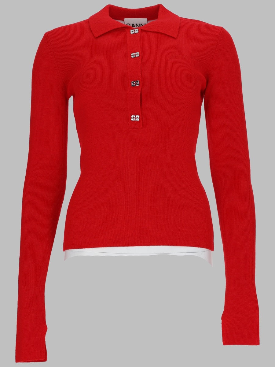 Ganni Women Polo In Maglia Di Lana GANNI