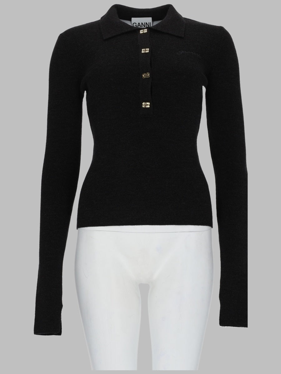 Ganni Women Polo In Maglia Di Lana GANNI