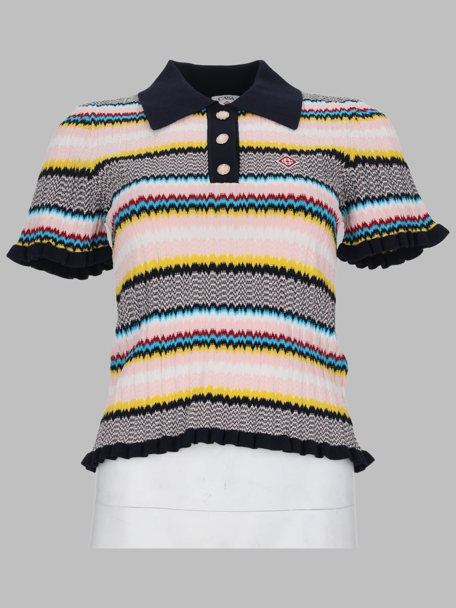 Casablanca Women Maglia Polo Con Motivo Chevron CASABLANCA