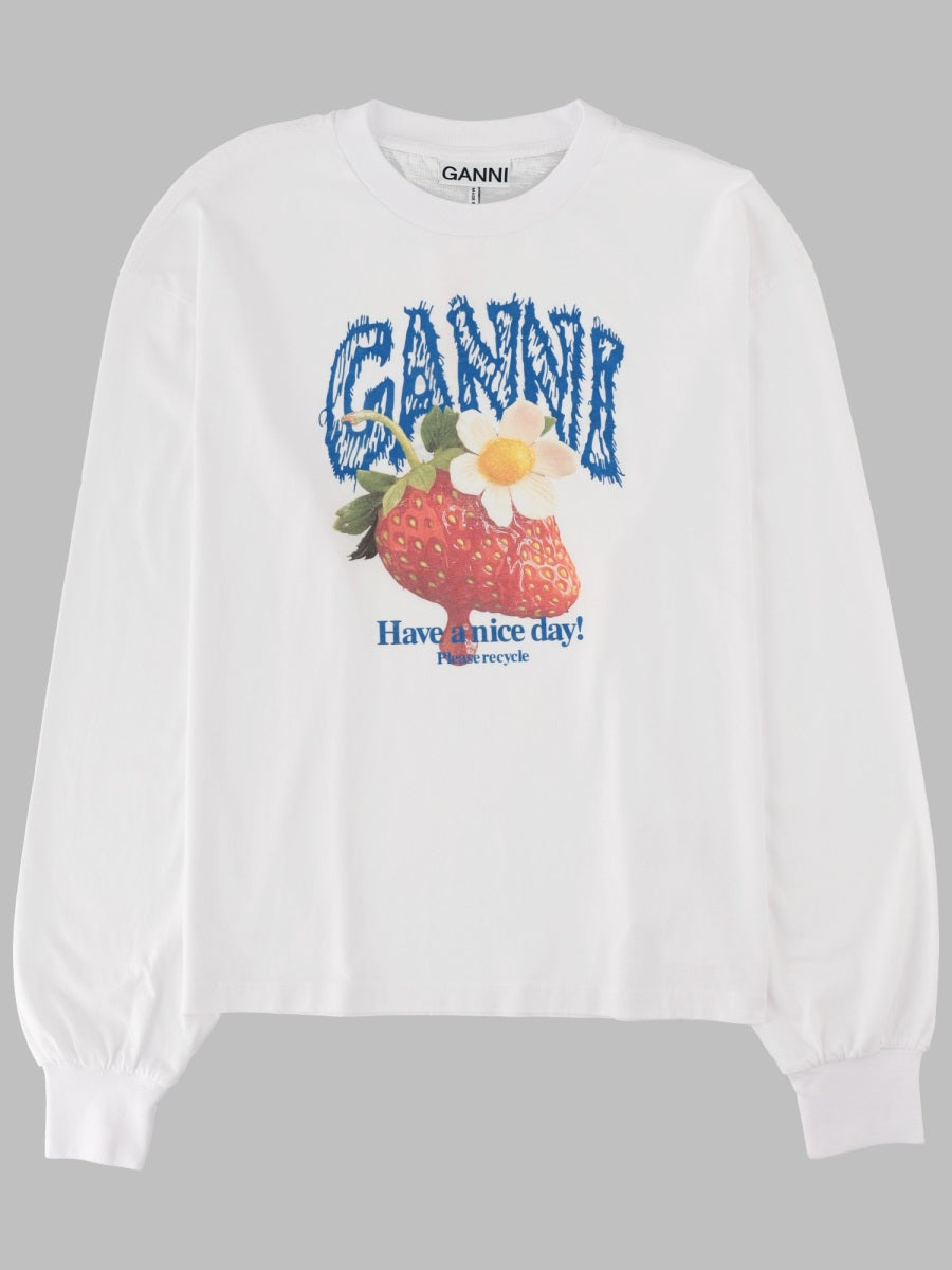 Ganni Women T-Shirt Con Stampa "Strawberry" GANNI