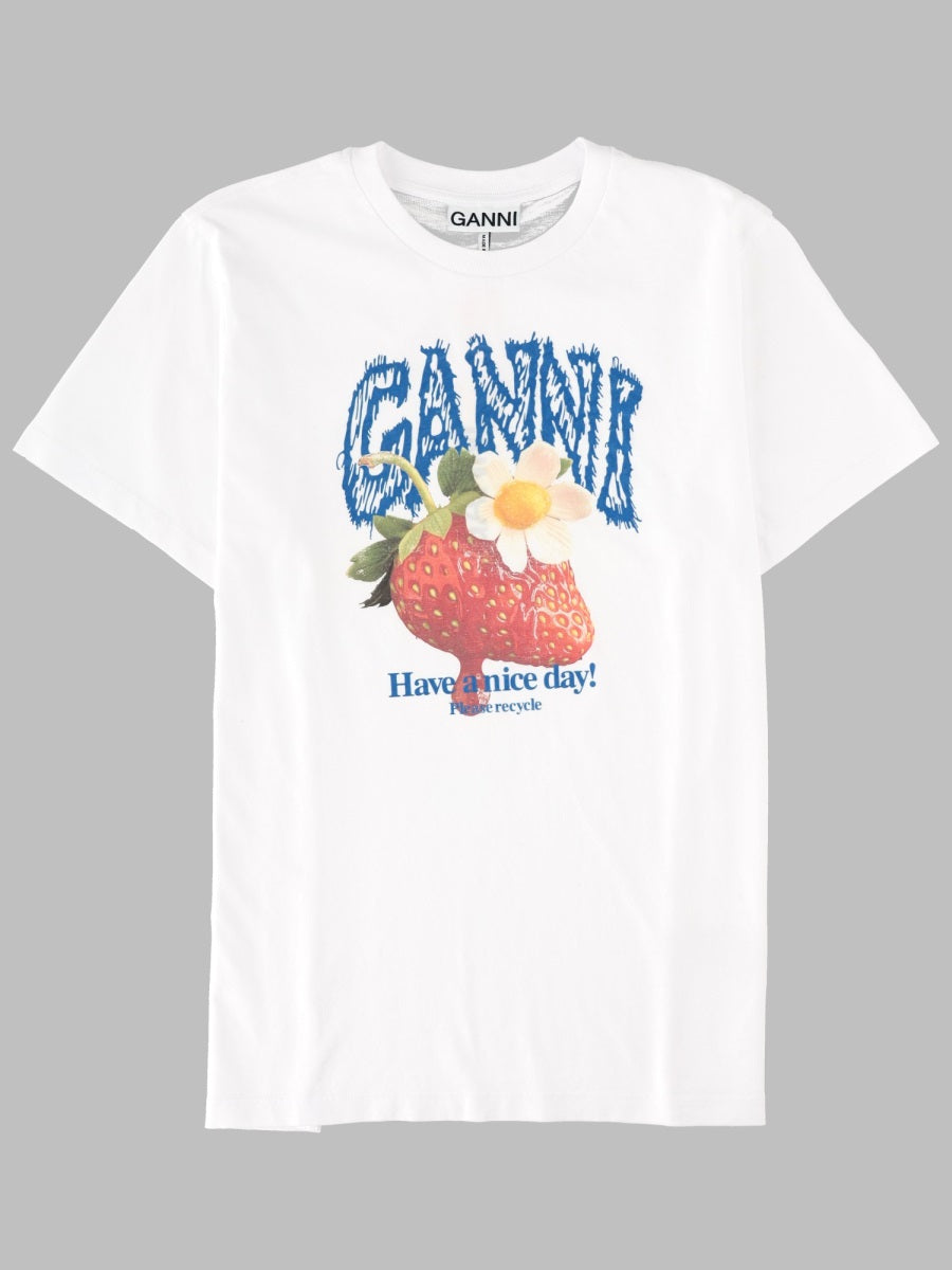 Ganni Women T-Shirt Con Stampa Fragola GANNI