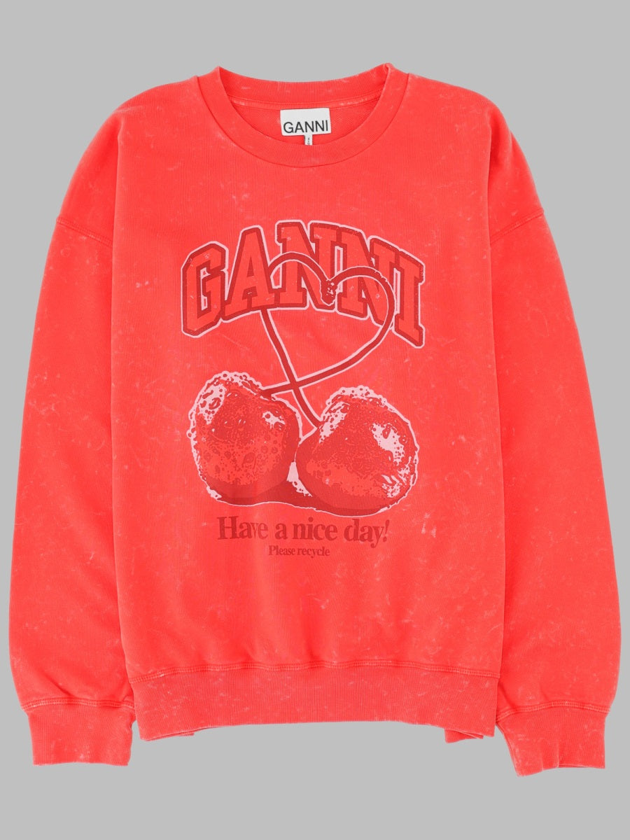 Ganni Women Felpa Con Stampa Ciliegie GANNI