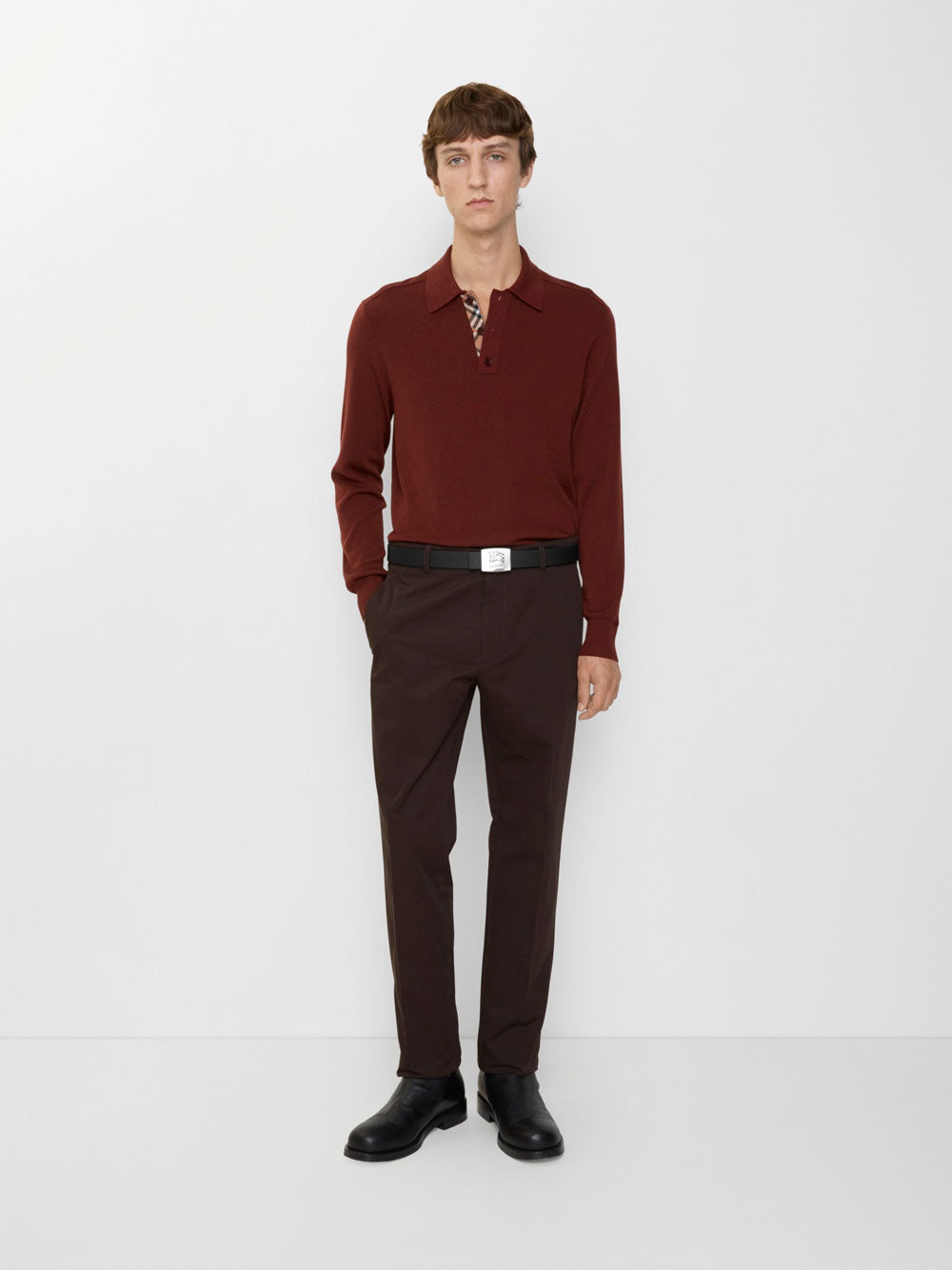 Burberry Men Slim Fit Cotton Chino Trousers BURBERRY