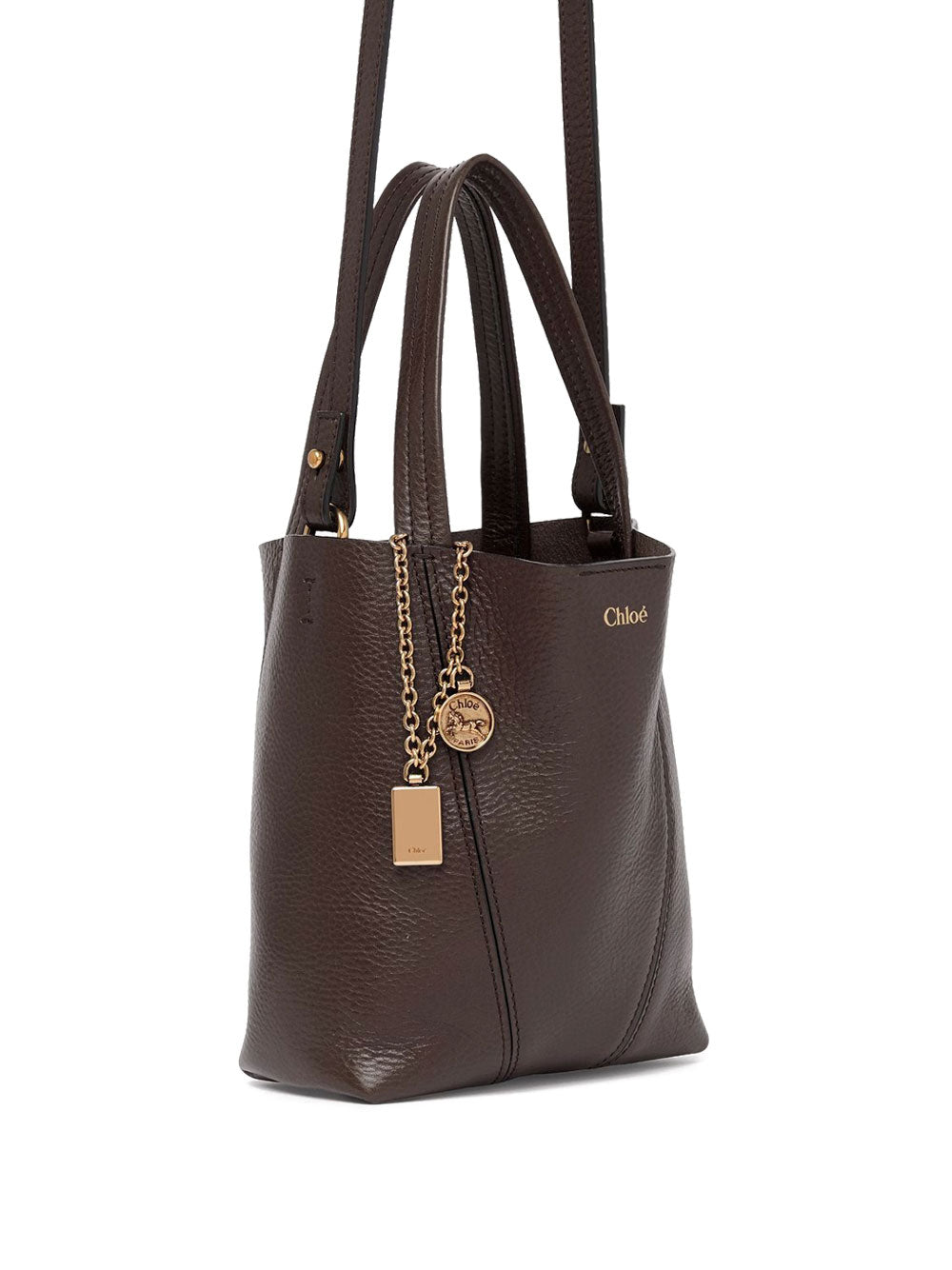 Small Chloé Spin Tote Bag In Grained Leather Women CHLOE