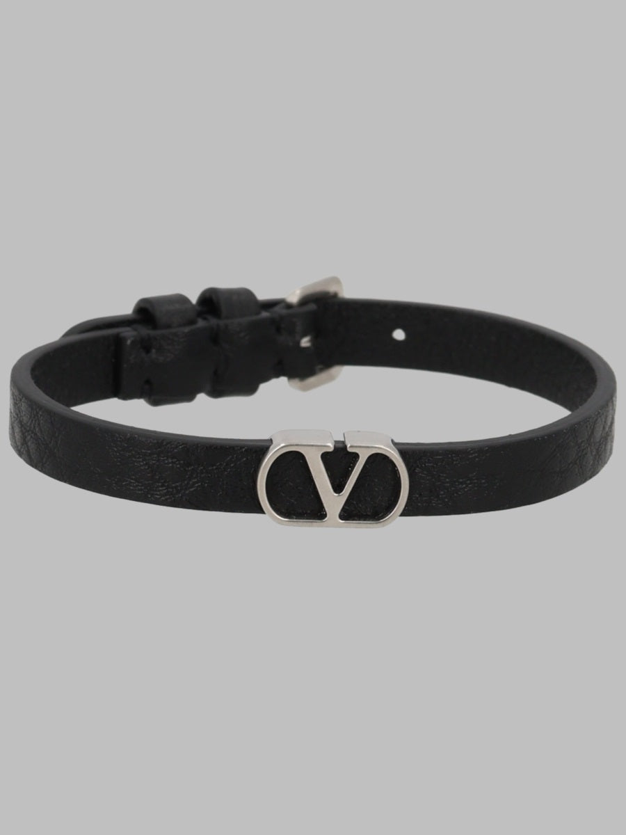 Valentino Garavani Men Bracciale "Vlogo Signature" In Pelle VALENTINO GARAVANI