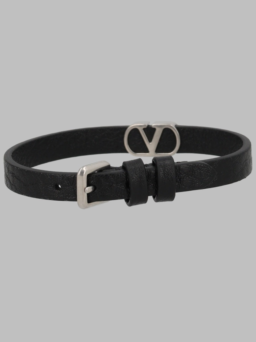 Valentino Garavani Men Bracciale "Vlogo Signature" In Pelle VALENTINO GARAVANI