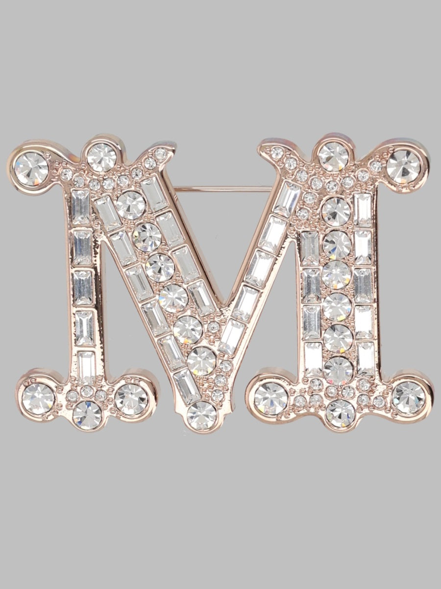 Max Mara Women Spilla Monogram Con Cristalli MAX MARA