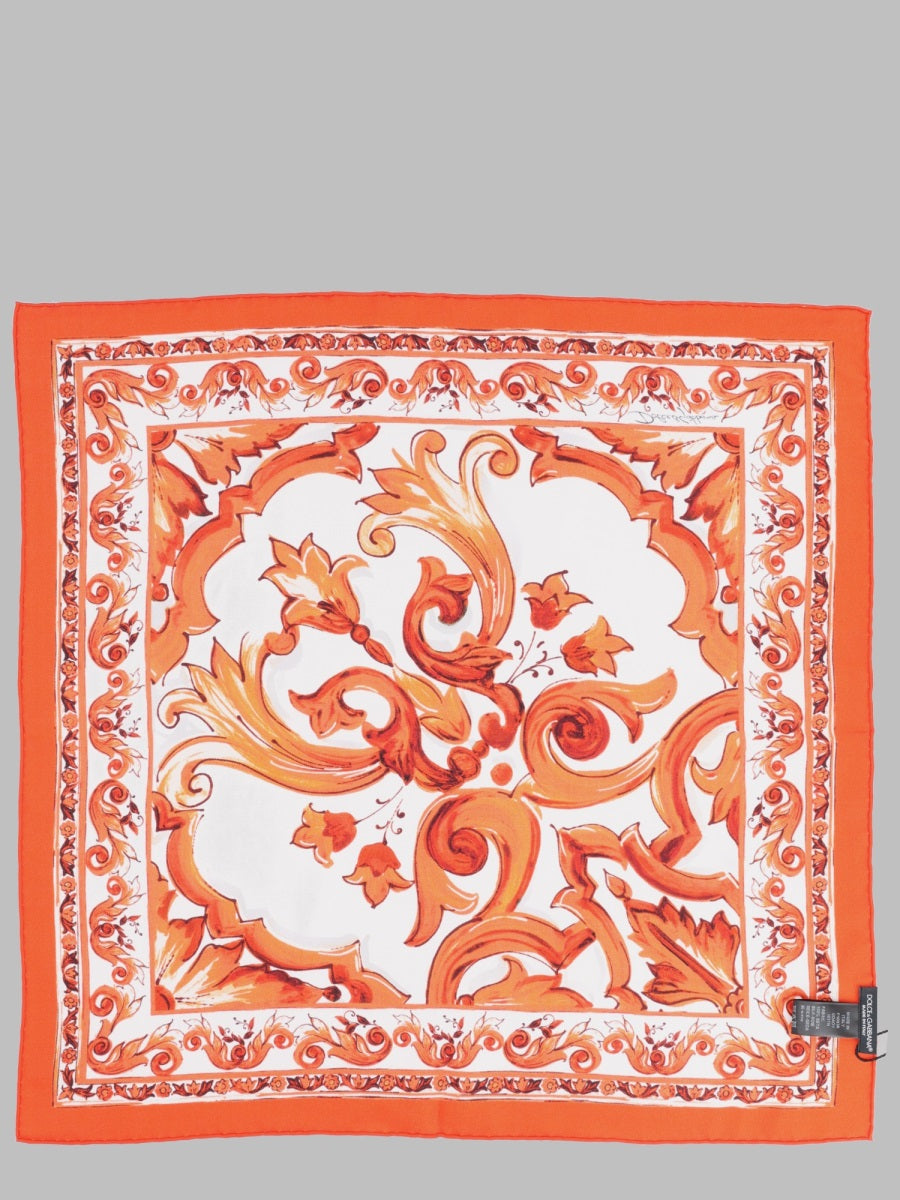 Dolce & Gabbana Women Foulard In Twill Di Seta Stampa Maiolica DOLCE & GABBANA