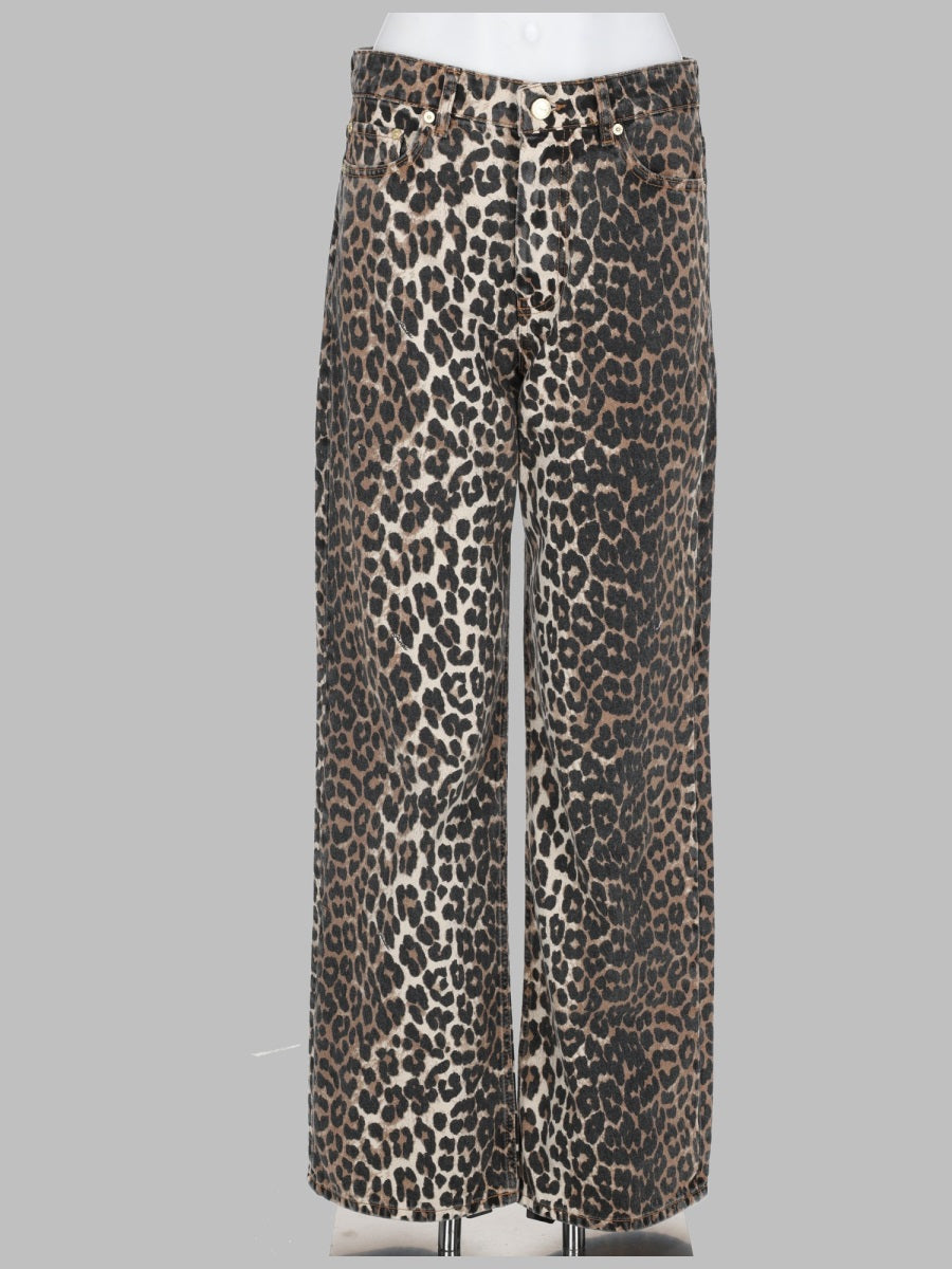 Ganni Women Jeans Con Stampa Animalier GANNI