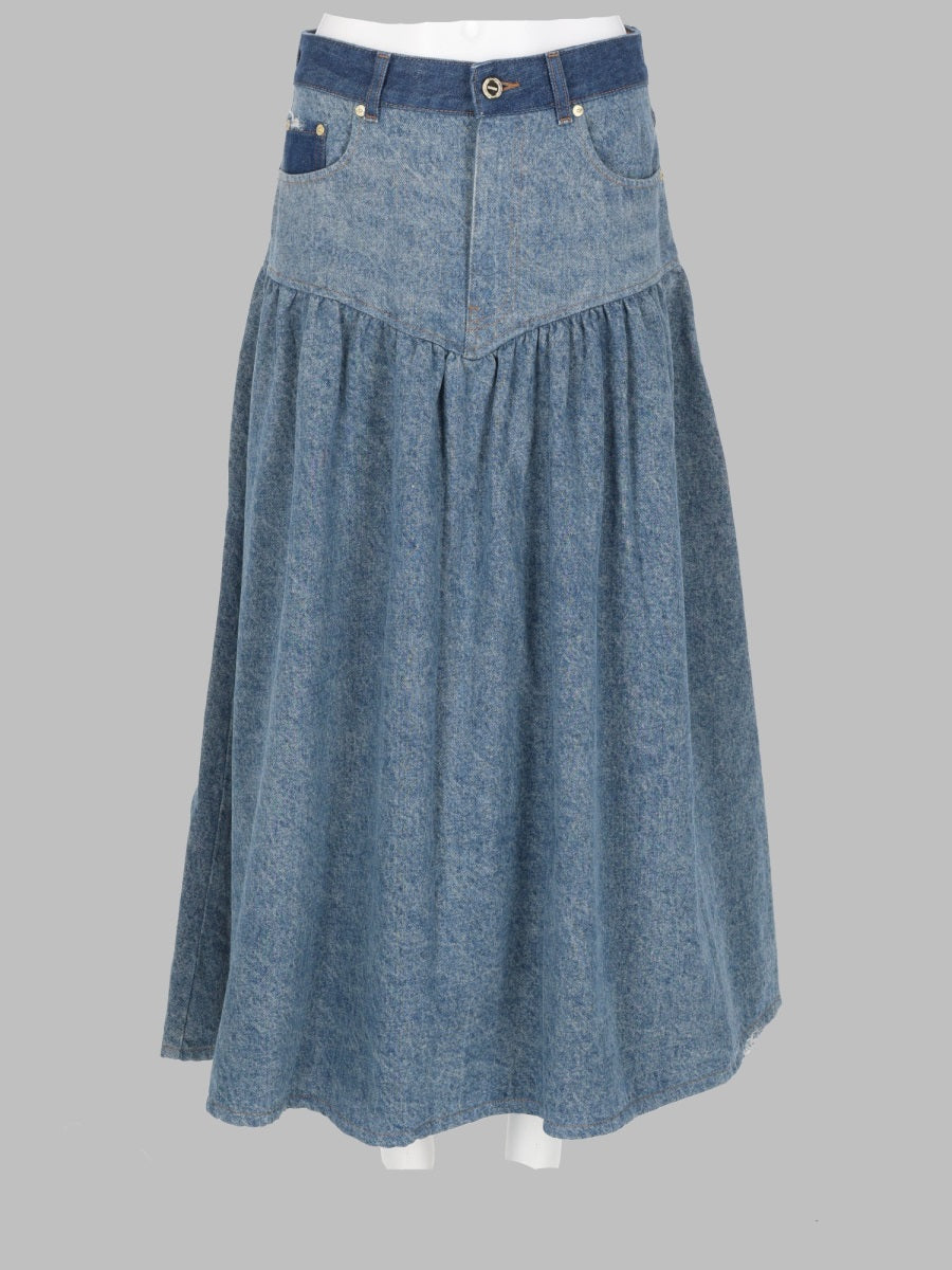 Ganni Women Gonna In Denim Patchwork GANNI