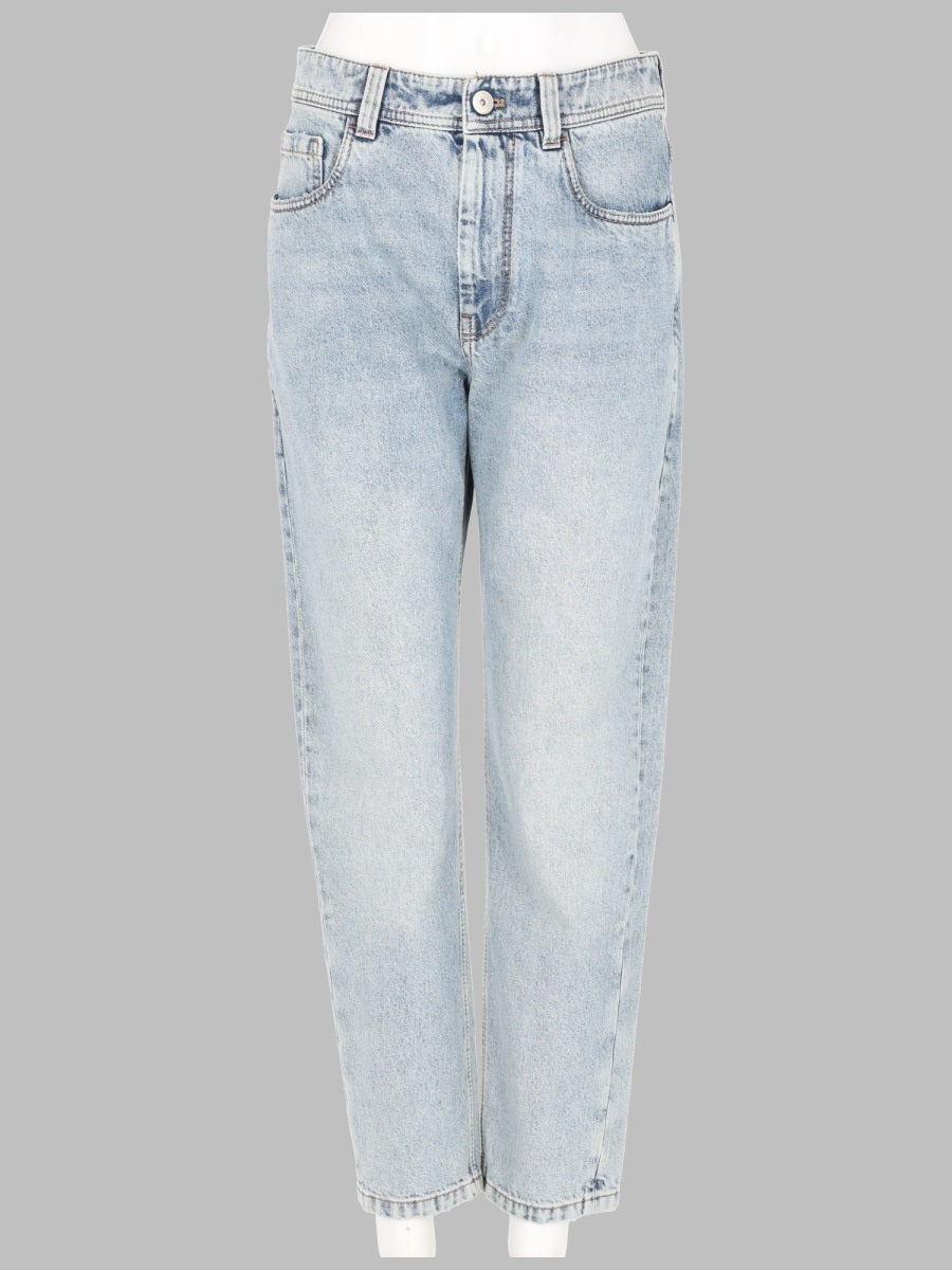 Brunello Cucinelli Women Pantalone Baggy Tapered In Denim Authentic BRUNELLO CUCINELLI