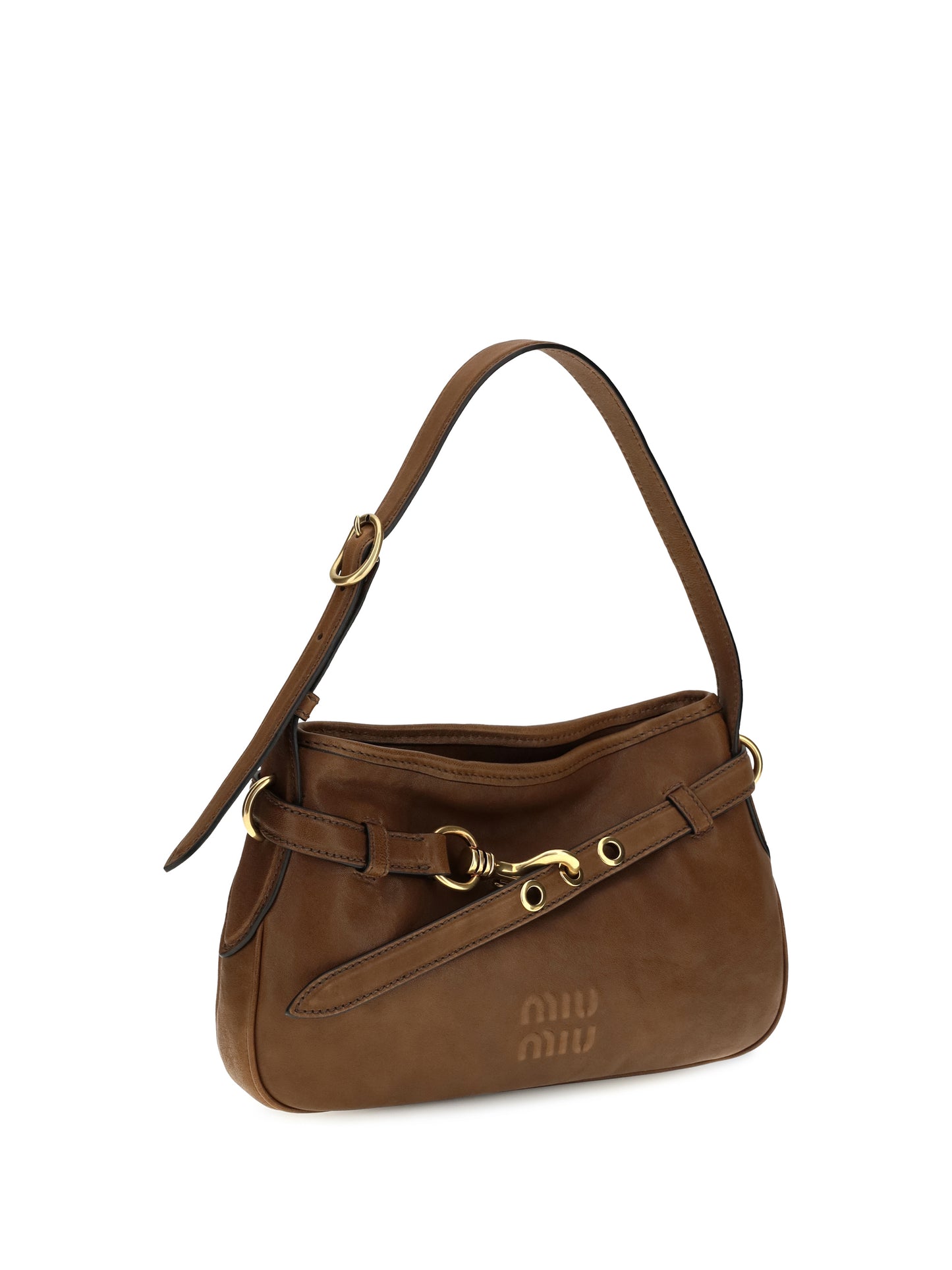 Miu Miu Women Leather Shoulder Bag With Buckle Detail MIU MIU
