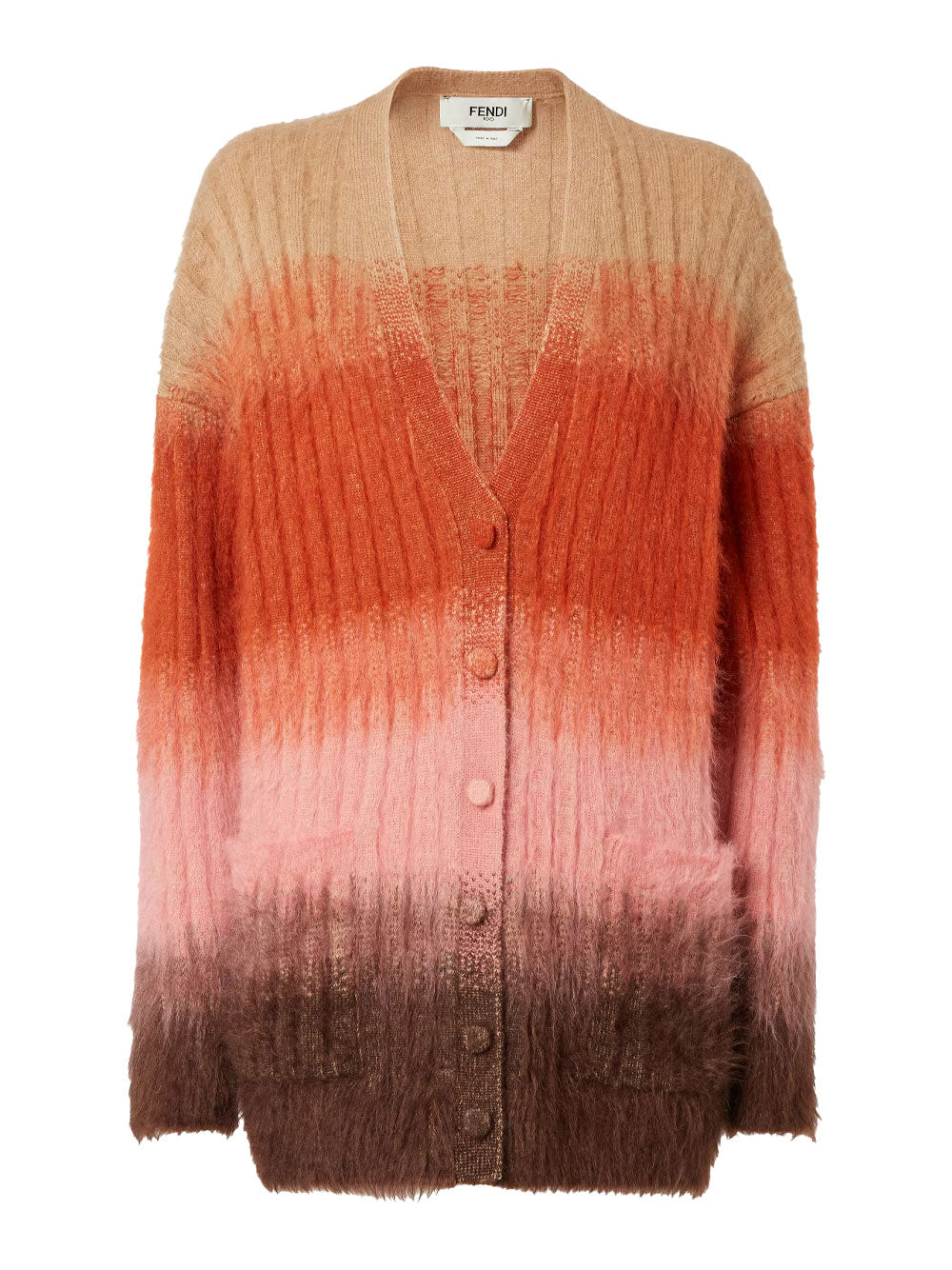 Fendi Women Gradient Mohair And Wool Oversized Cardigan FENDI