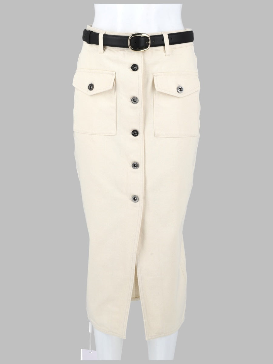 Self-Portrait Women Denim Midi Skirt SELF-PORTRAIT