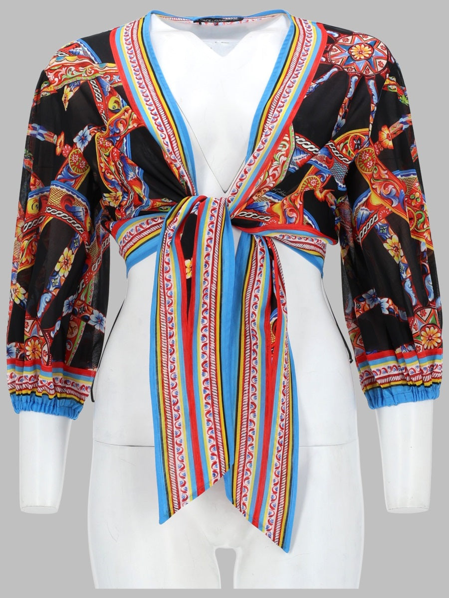 Dolce & Gabbana Women Top In Batista Stampa Carretto DOLCE & GABBANA