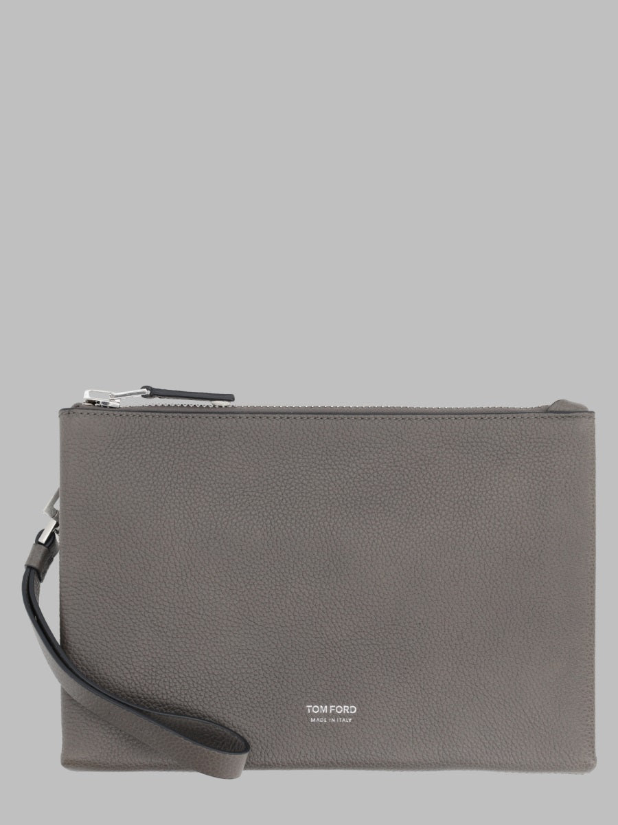 Tom Ford Men Pouchette Minimal Sottile In Pelle Fiore Con Cinturino Da Polso TOM FORD