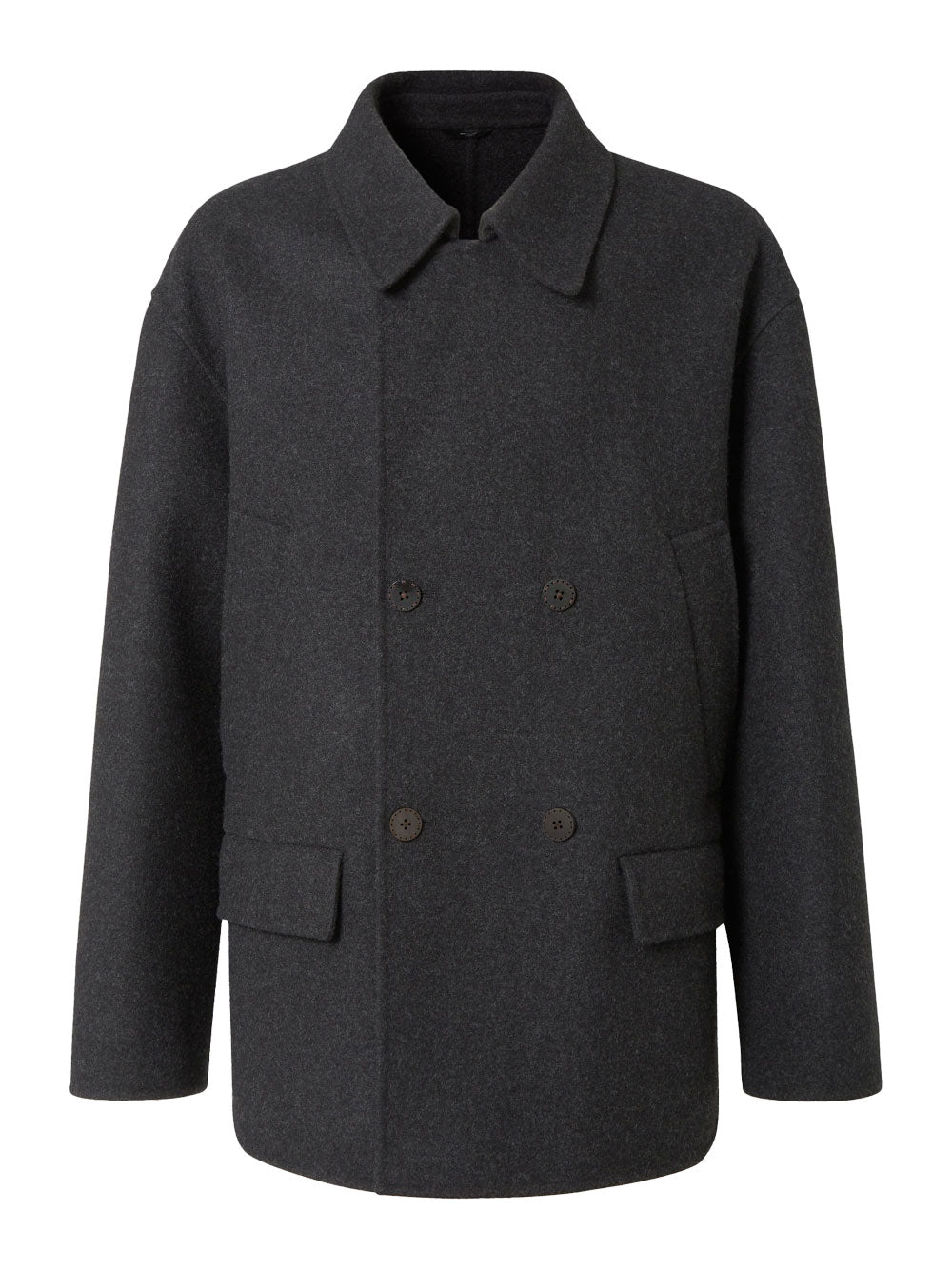Fendi Men Wool Double-Breasted Pea Coat FENDI