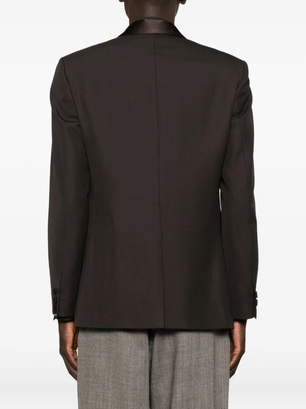 Fendi Men Single-Breasted Wool Crêpe Tailored Blazer FENDI