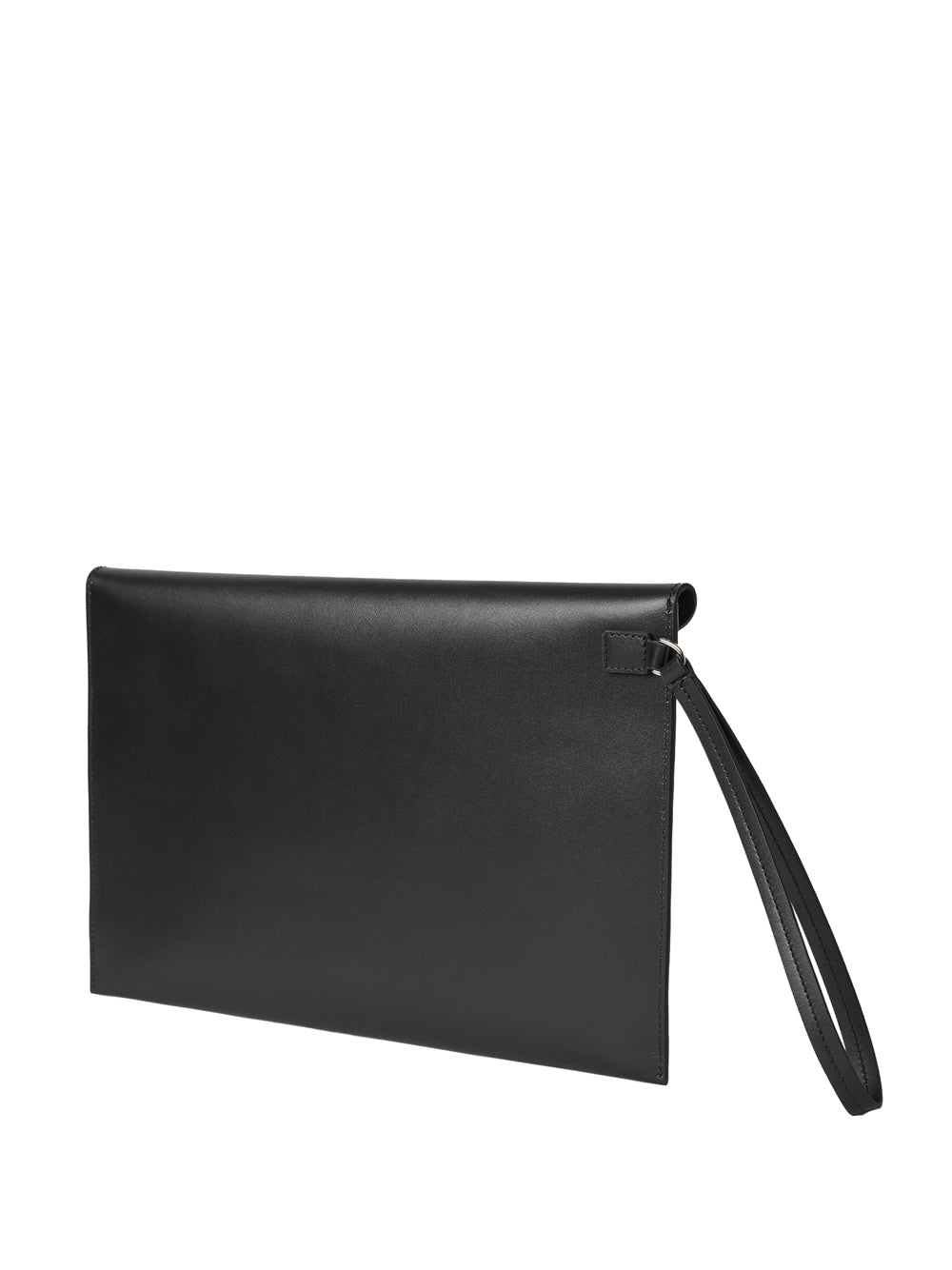 Fendi Men Large Ff Squared Leather Flat Pouch FENDI