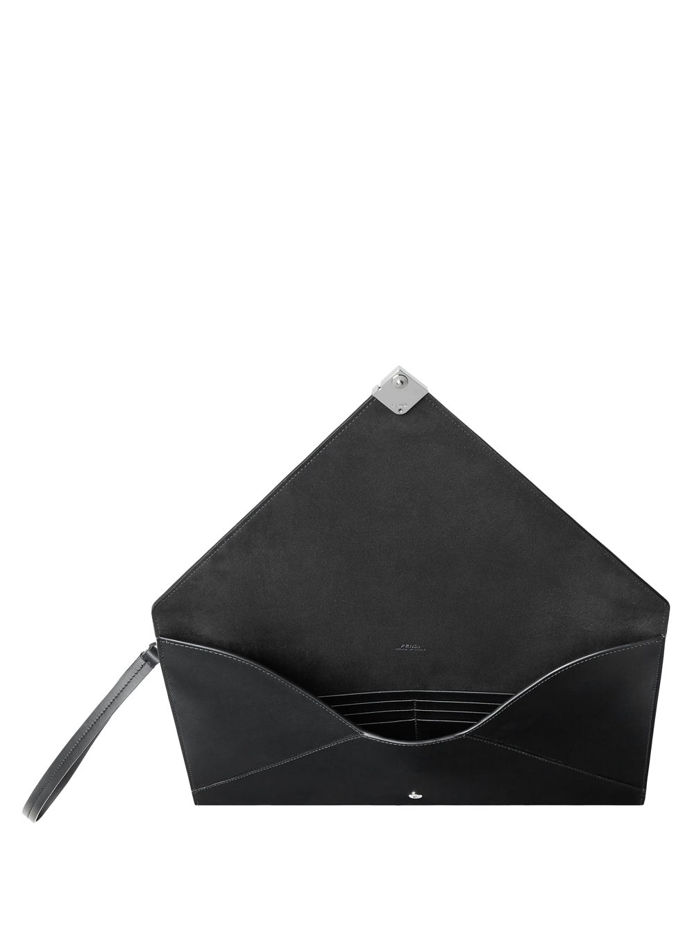 Fendi Men Large Ff Squared Leather Flat Pouch FENDI