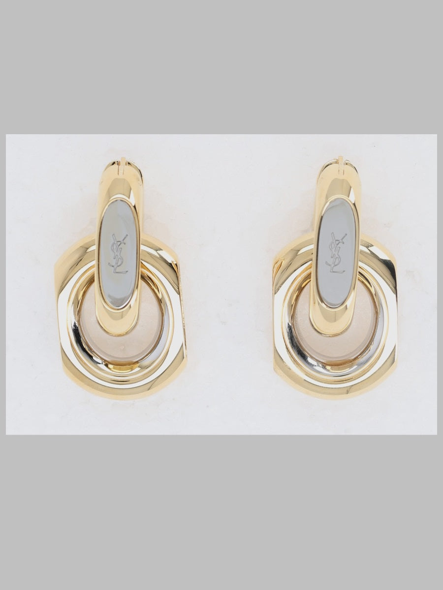 Saint Laurent Women Orecchini "Cassandre" A Doppio Anello In Metallo SAINT LAURENT