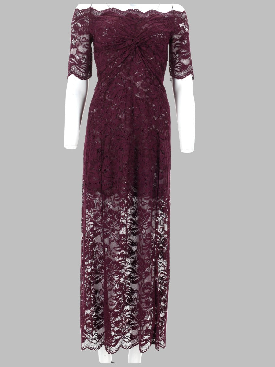 Rabanne Women Abito Midi In Pizzo A Strati PACO RABANNE