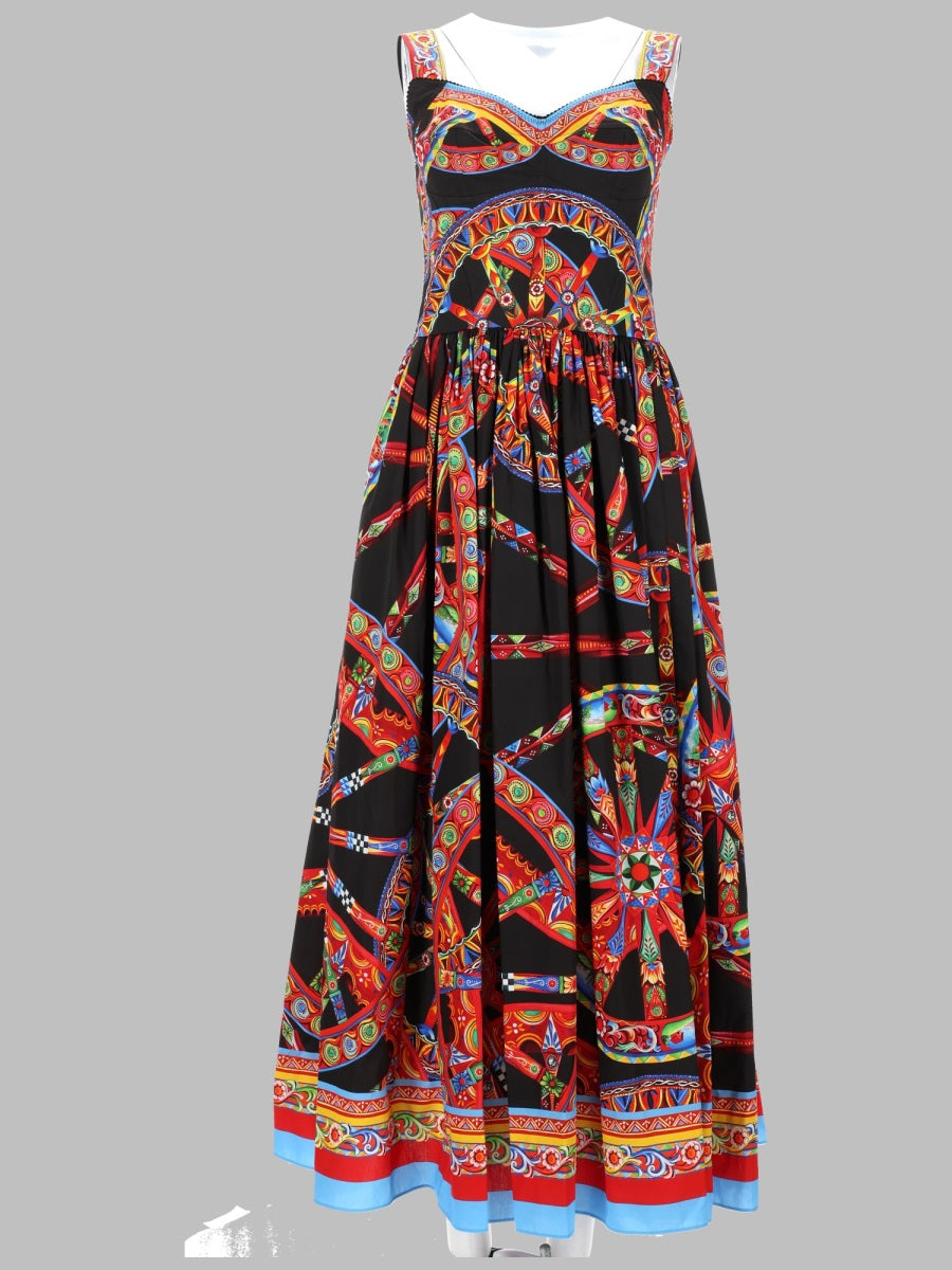 Dolce & Gabbana Women Abito Lungo In Popeline Con Stampa DOLCE & GABBANA