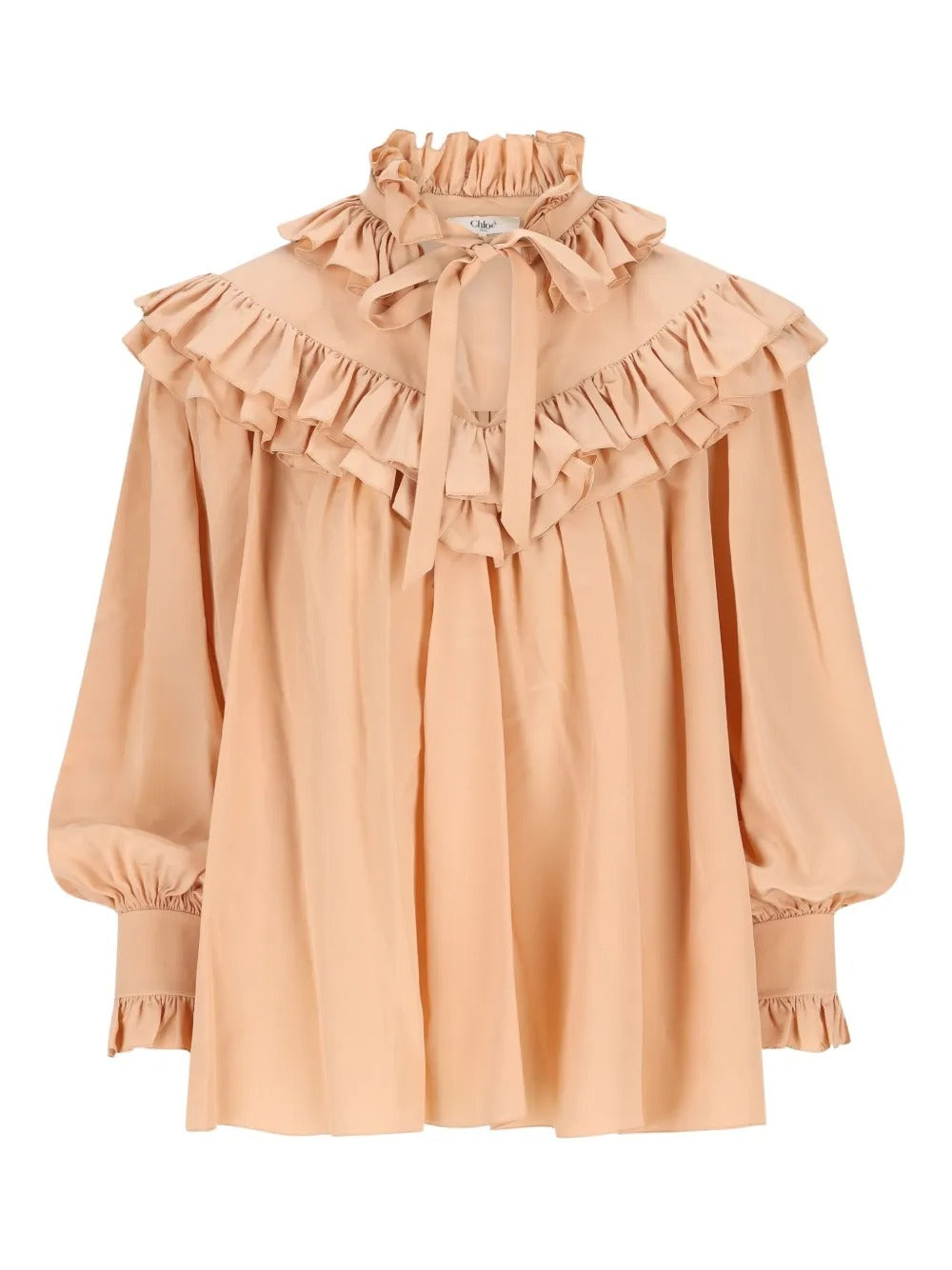 Chloe Women Oversized Crêpe De Chine Ruffle Top CHLOE
