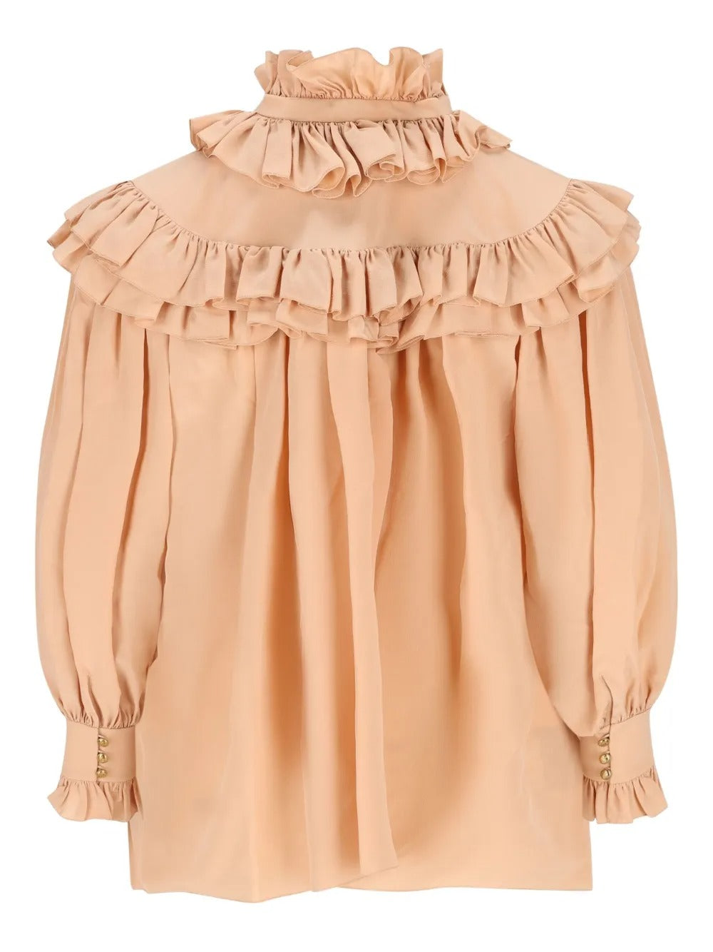 Chloe Women Oversized Crêpe De Chine Ruffle Top CHLOE