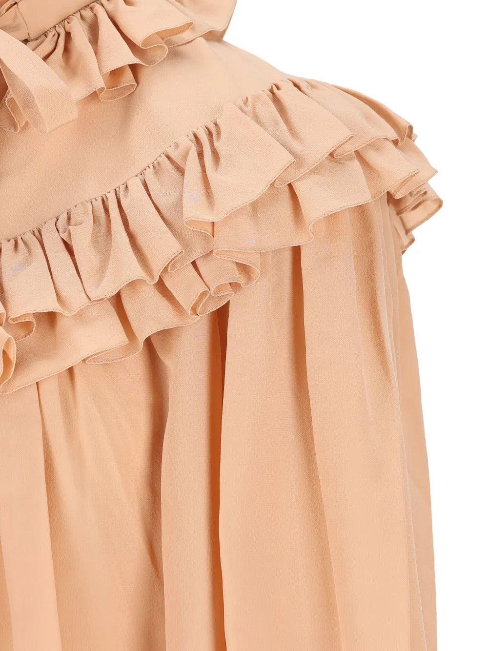 Chloe Women Oversized Crêpe De Chine Ruffle Top CHLOE