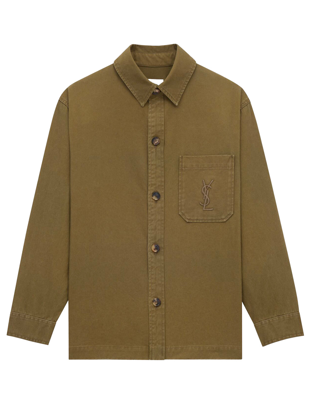 Saint Laurent Women Cassandre Overshirt In Cotton And Linen Gabardine SAINT LAURENT