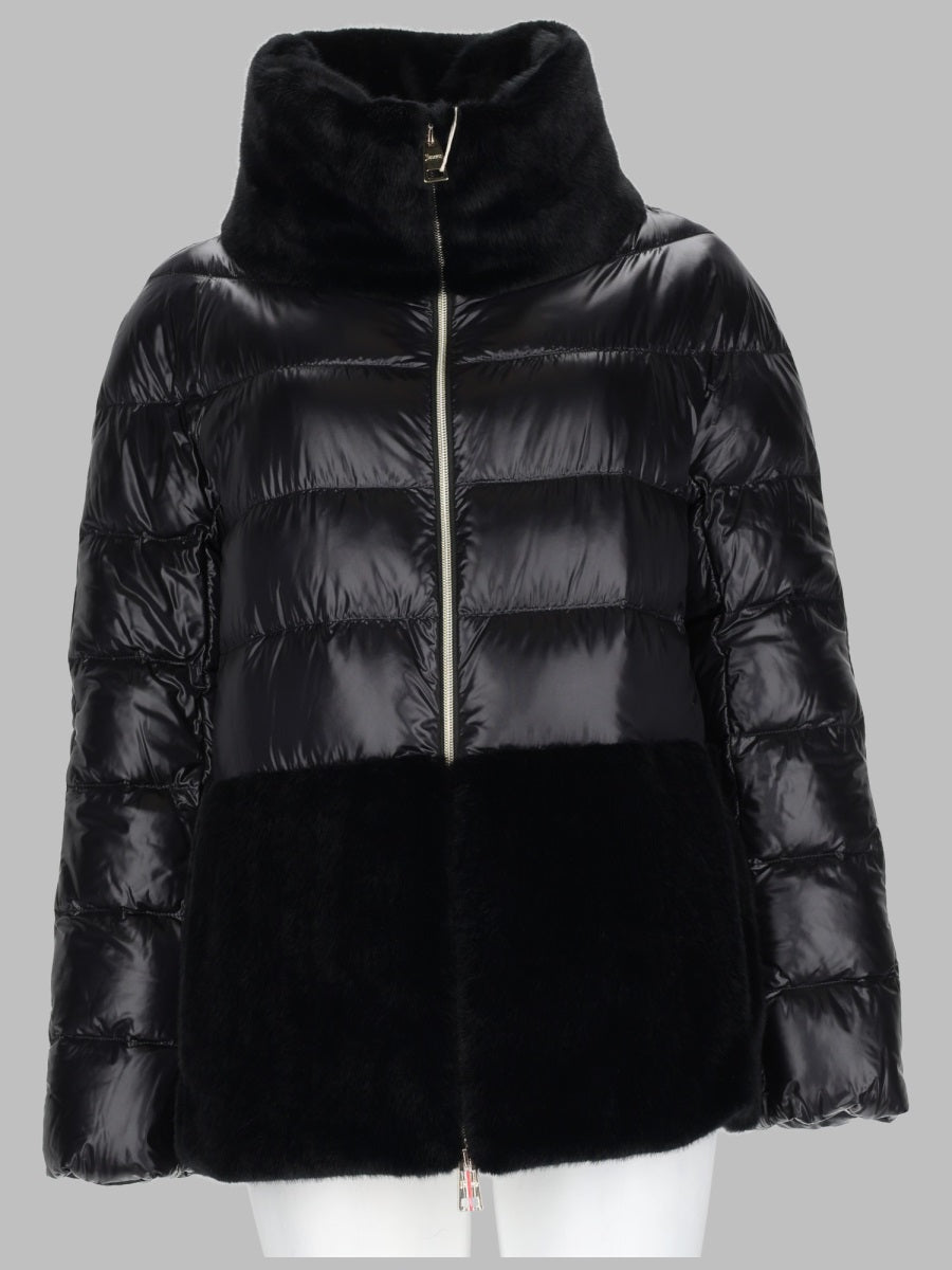 Herno Women Piumino Trapuntato Con Inserti In Eco-Pelliccia HERNO