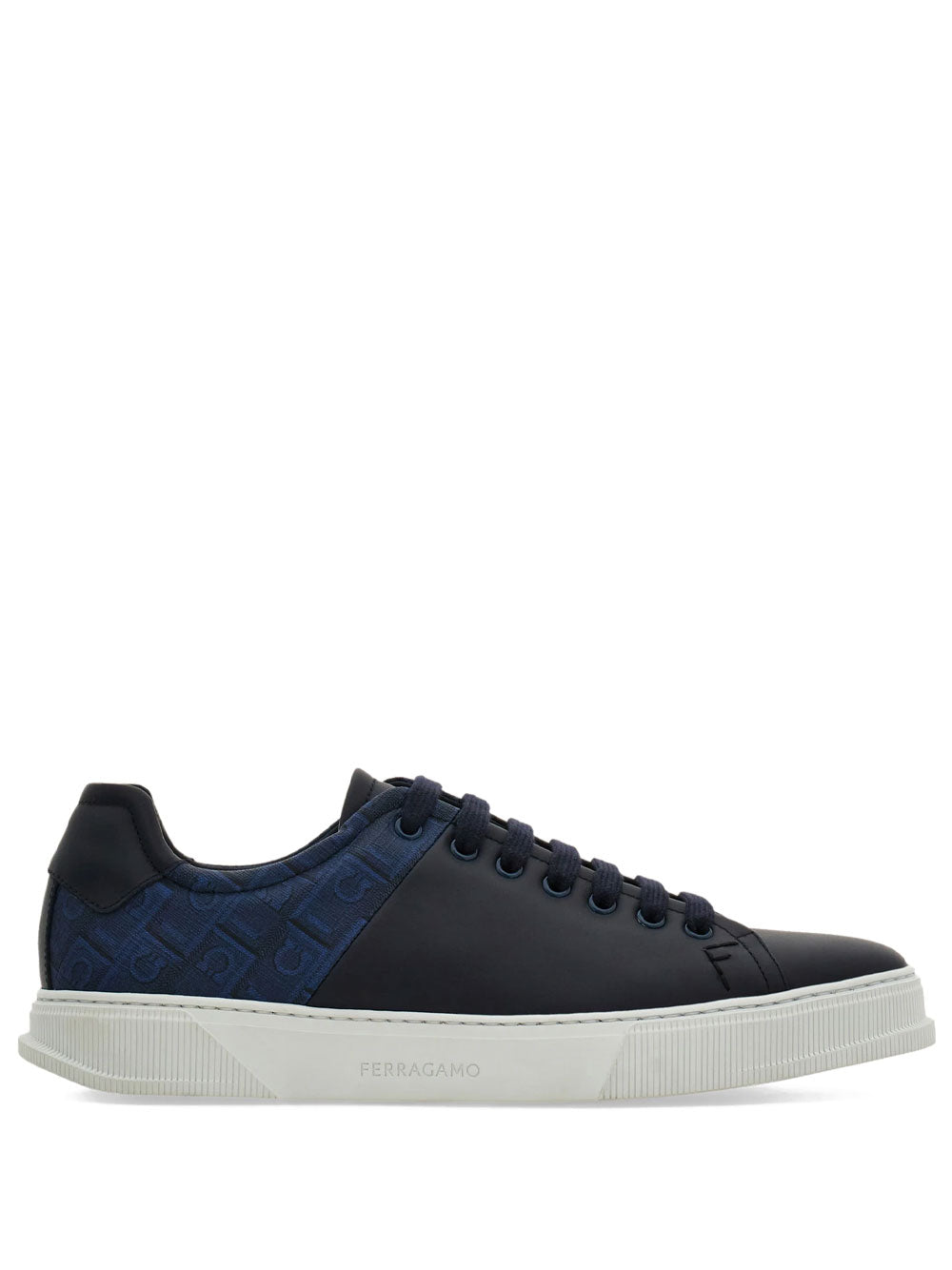 Ferragamo Men Clayton Monogram Jacquard Leather Sneakers FERRAGAMO