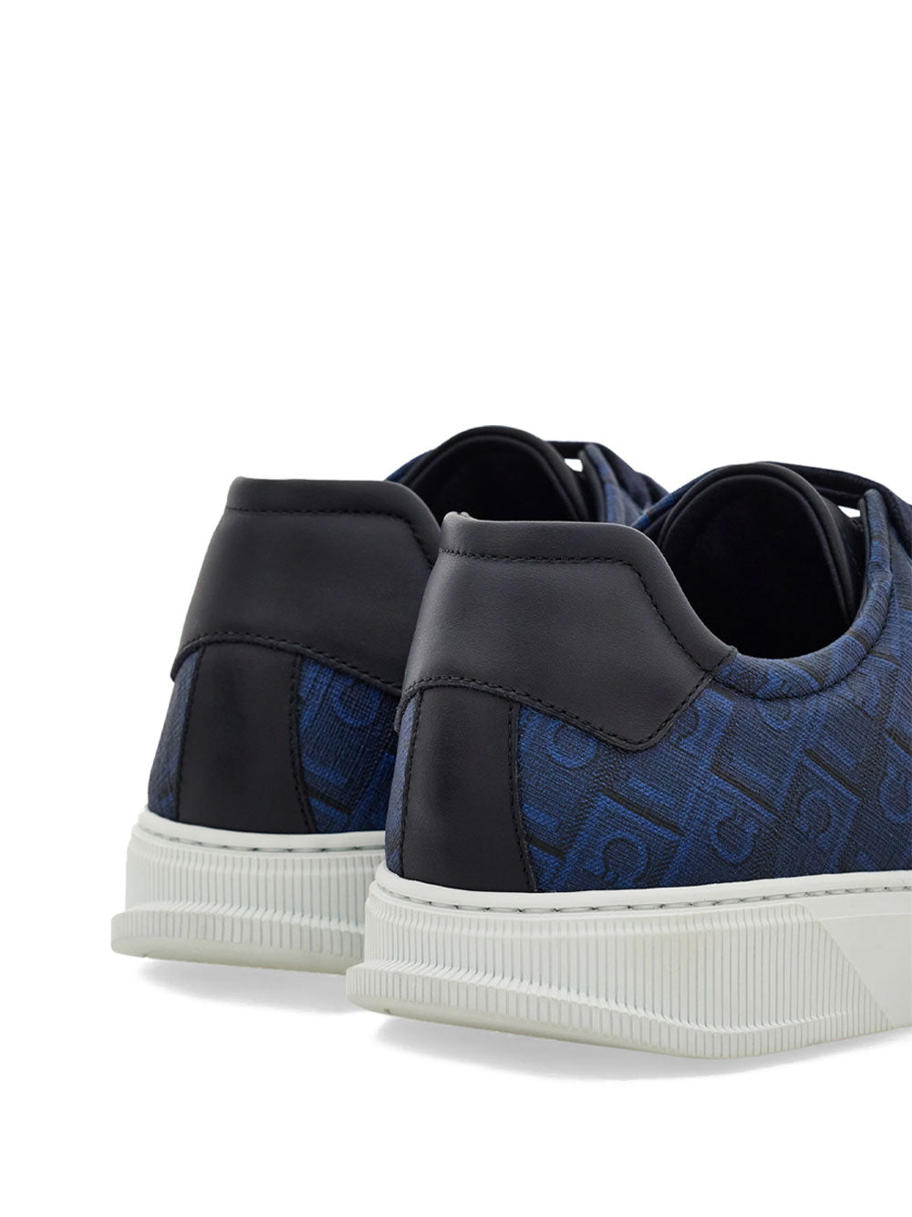 Ferragamo Men Clayton Monogram Jacquard Leather Sneakers FERRAGAMO