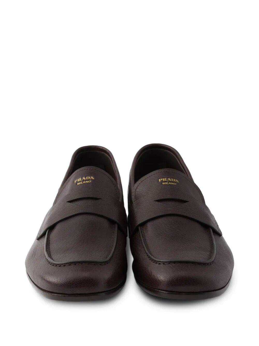 Prada Men Leather Loafers With Band PRADA