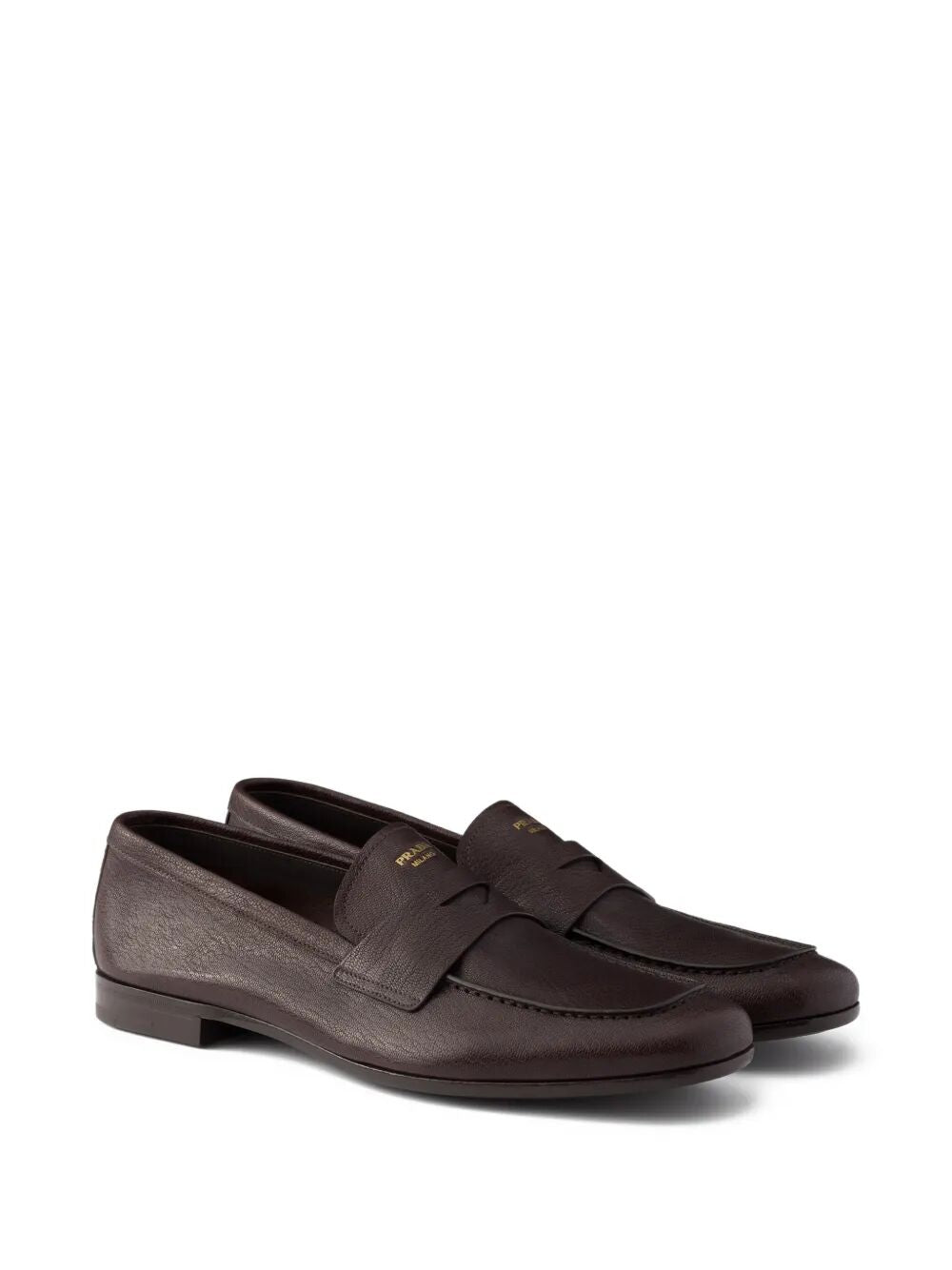 Prada Men Leather Loafers With Band PRADA