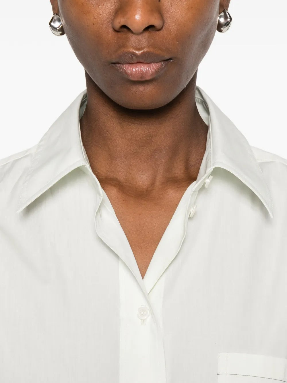 Victoria Beckham Women Vb Embroidery Cropped Shirt VICTORIA BECKHAM