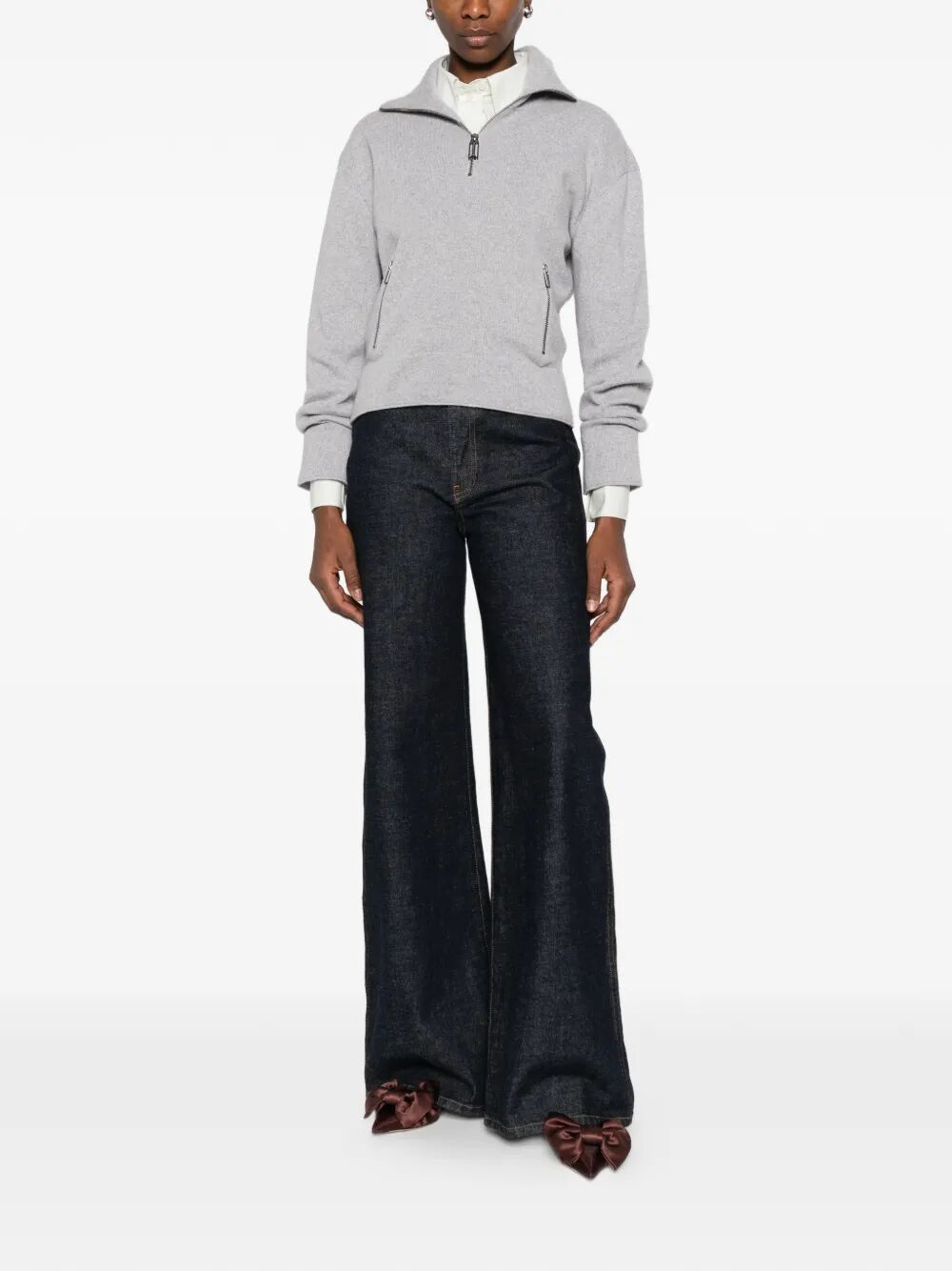 Victoria Beckham Women Half-Zip Milano Wool Blend Jumper VICTORIA BECKHAM