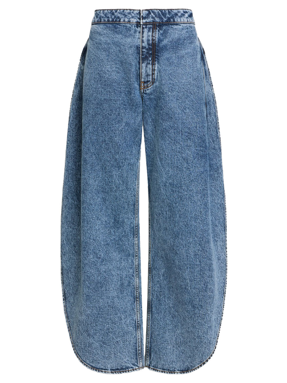 Alaia Women Petal Denim Pants With Side Slit ALAIA