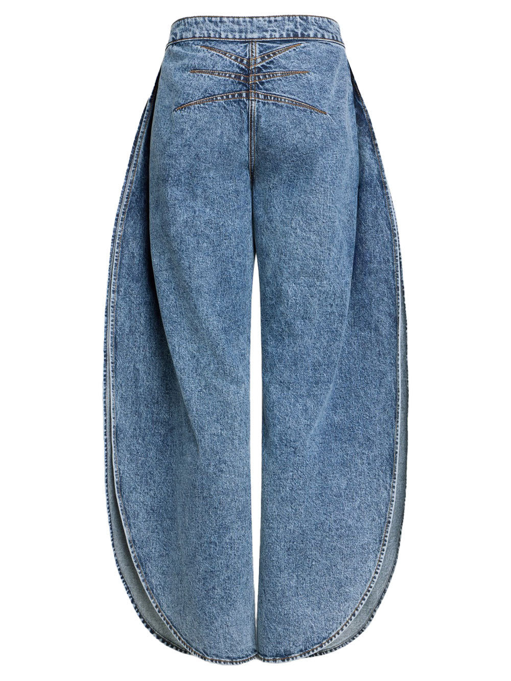Alaia Women Petal Denim Pants With Side Slit ALAIA