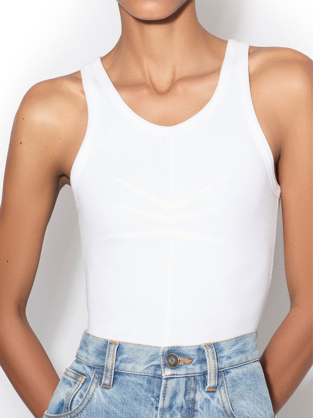 Alaia Women Darts Cotton Tank Top ALAIA