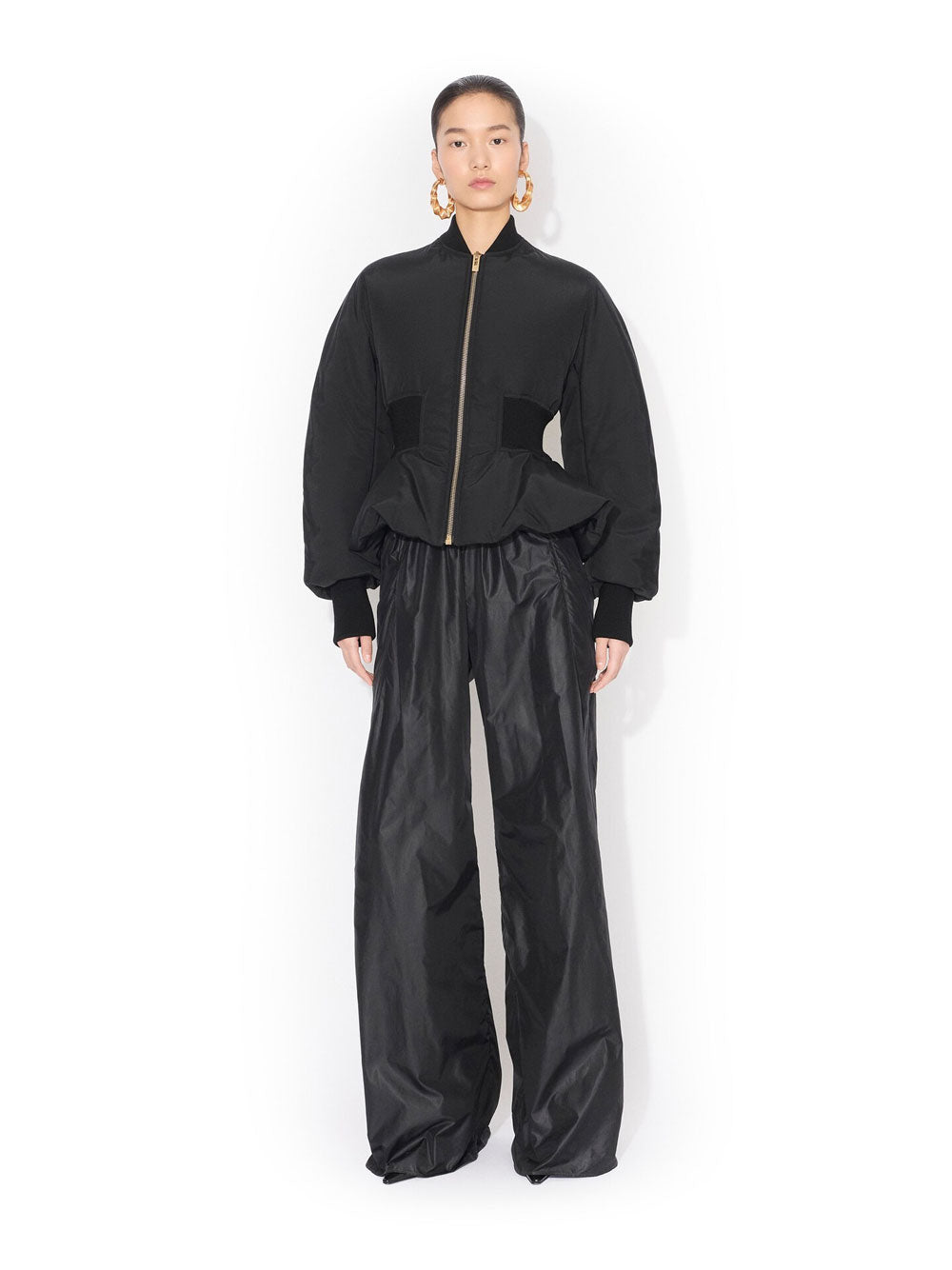 Alaia Women Nylon Peplum Bomber