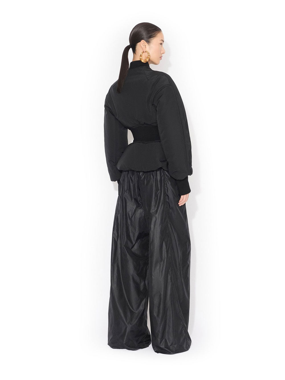 Alaia Women Nylon Peplum Bomber